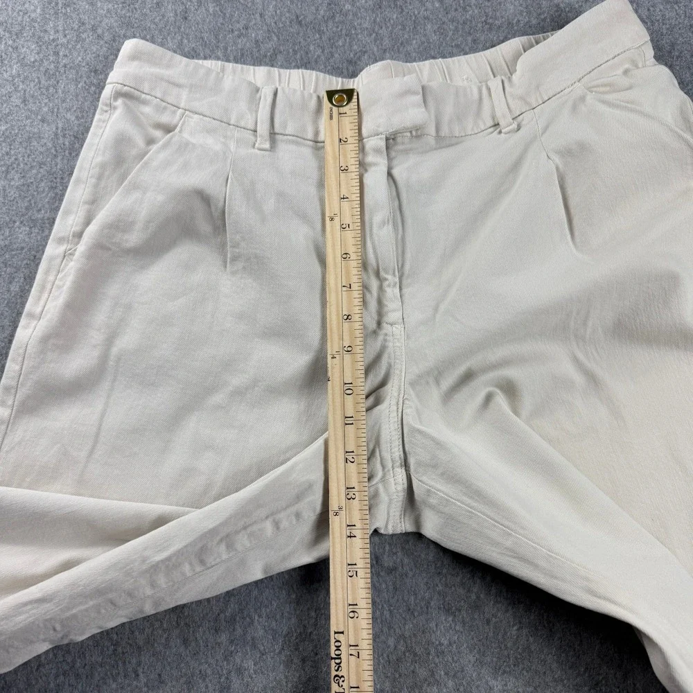 American Eagle Trouser Women's 18 Cream High Rise Wide Leg‎ Drape Pants 37x28